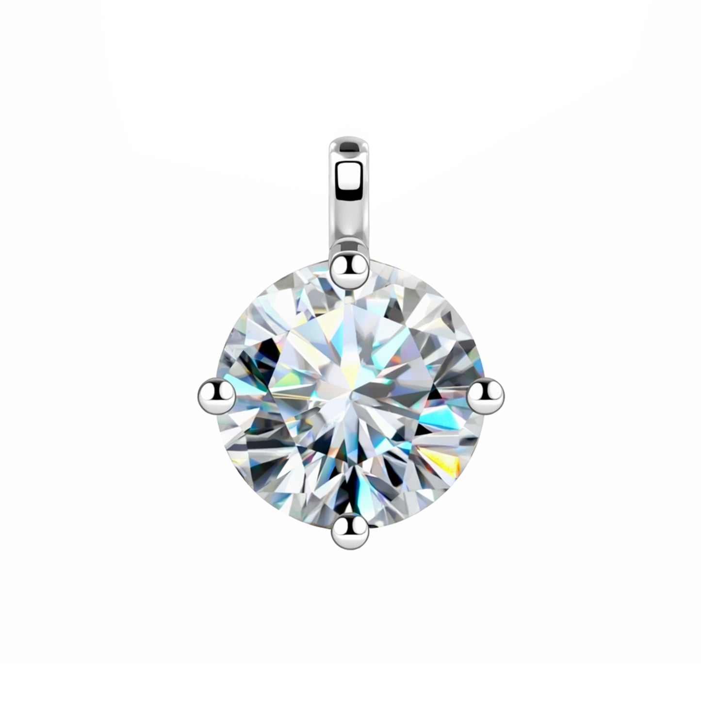 4.20 Ct Certified Moissanite Pendant in Gold Vermeil Ideal Christmas Gift