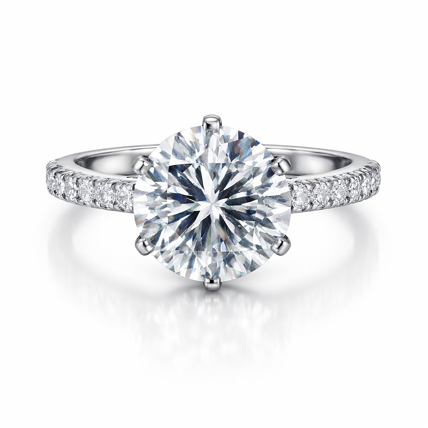6.00 ct DEW White Moissanite Ring – Thoughtful Labor Day Gift for Her 18K Gold Plated V 18K Gold Plated