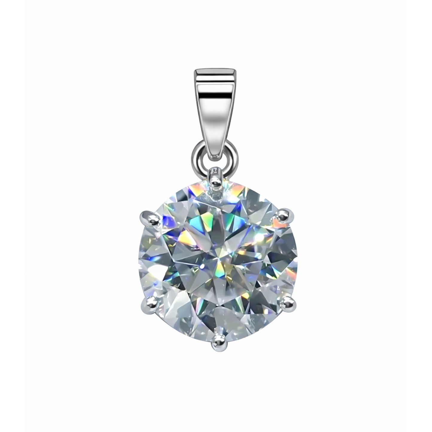 18.50 Ct F VS1 Moissanite Pendant in Gold Vermeil Premium Gift for Her Birthday