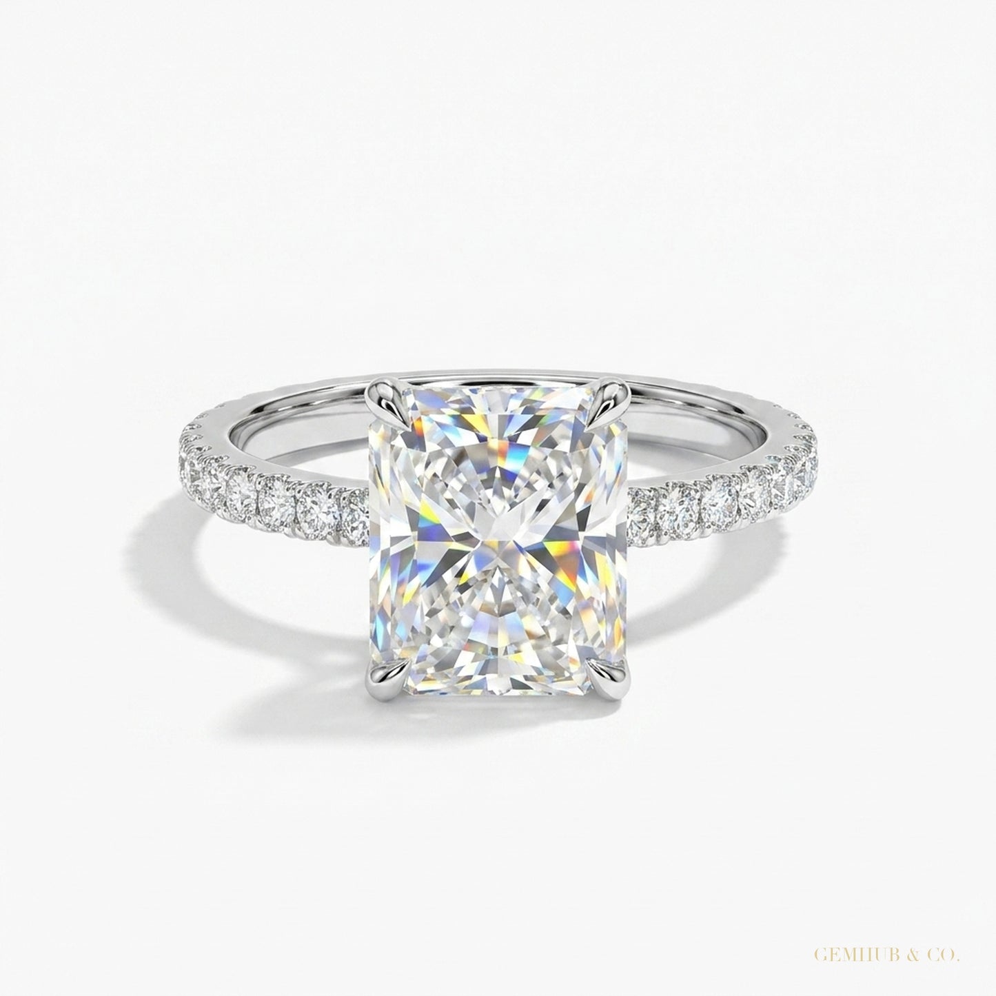 2.50 ct DEW Off White Treated Moissanite Ring in – Sparkle & Luster 18K Gold Plated Ver 18K Gold Plated – white background main image