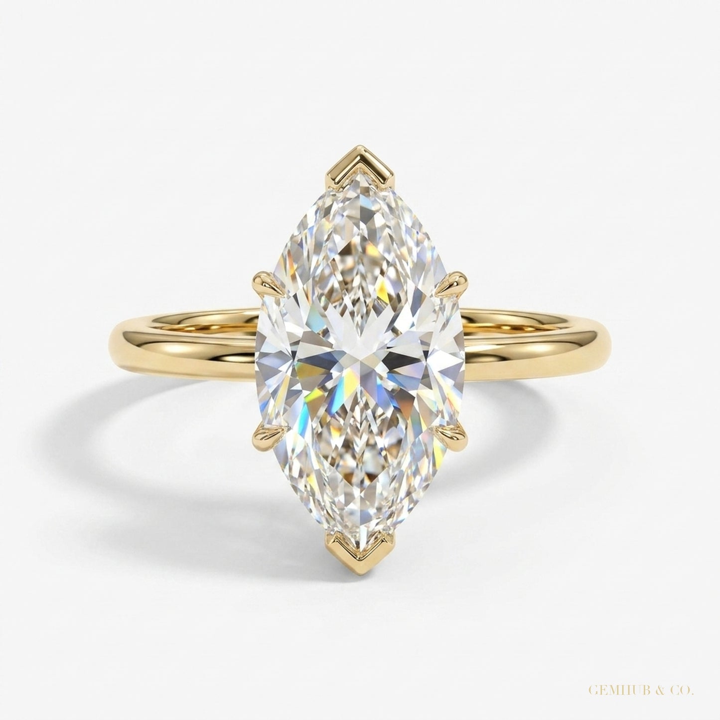 26.20 ct DEW Certified Emerald Cut Solitaire Big Moissanite Ring 18K Gold Plated Vermei 18K Gold Plated – white background main image