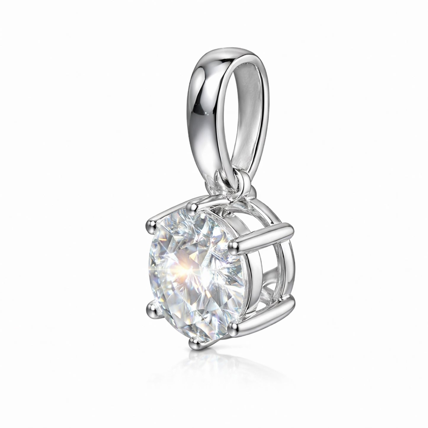 2.60 Ct Certified Moissanite Pendant Birthday Gift for Her 18K Gold Plated