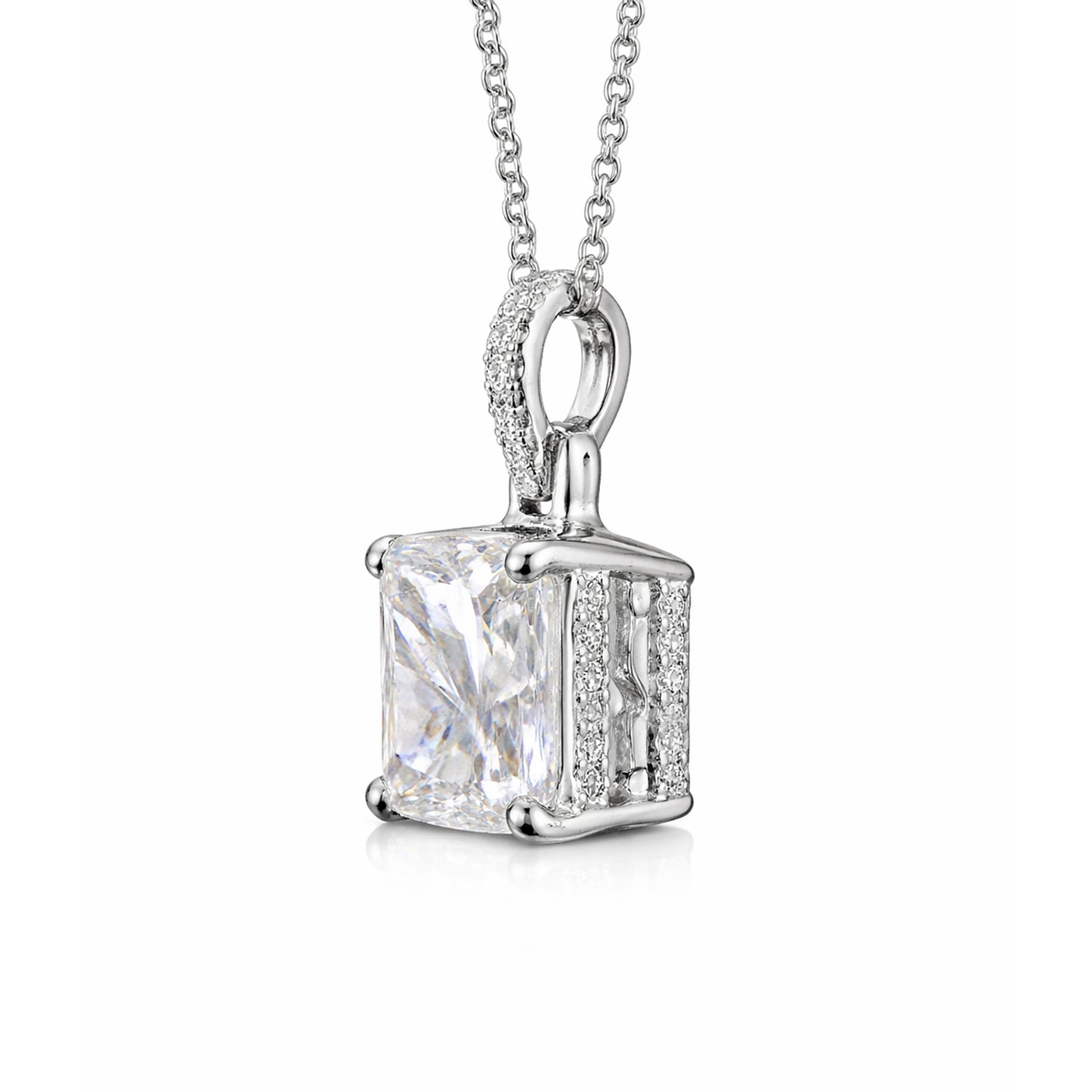 12.50 Ct EGL Certified Moissanite Pendant in Gold Vermeil – Back to School Gift