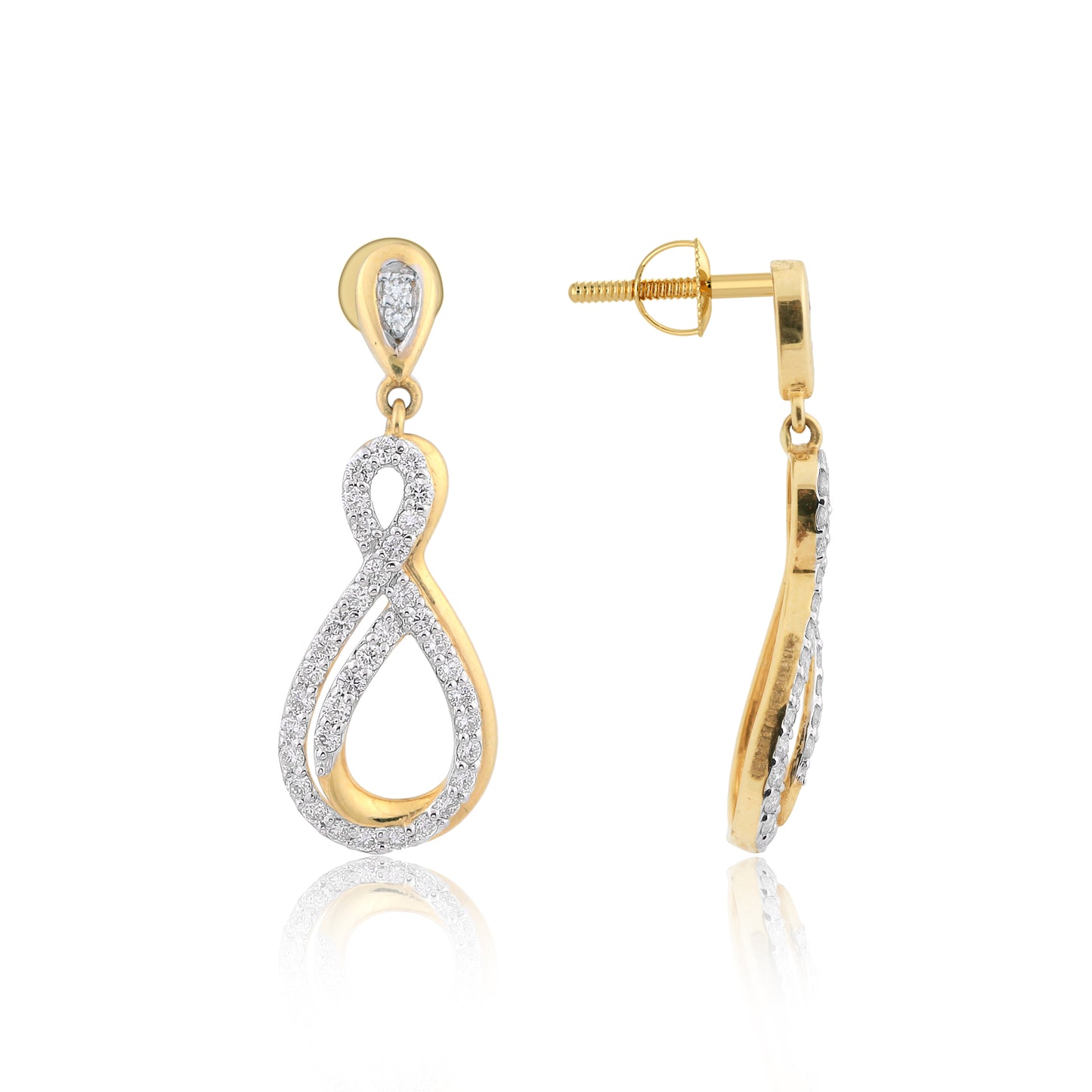 0.70 Ct. IGI Certified 18K Solid Gold Natural Diamond Earrings for Women