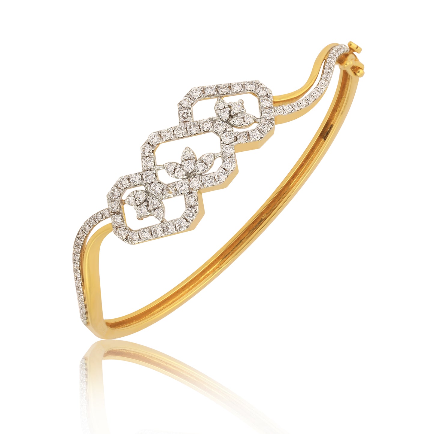 18K Yellow Gold 1.82 Ct Natural Diamond Bracelet G-H-I VS Gift for Christmas