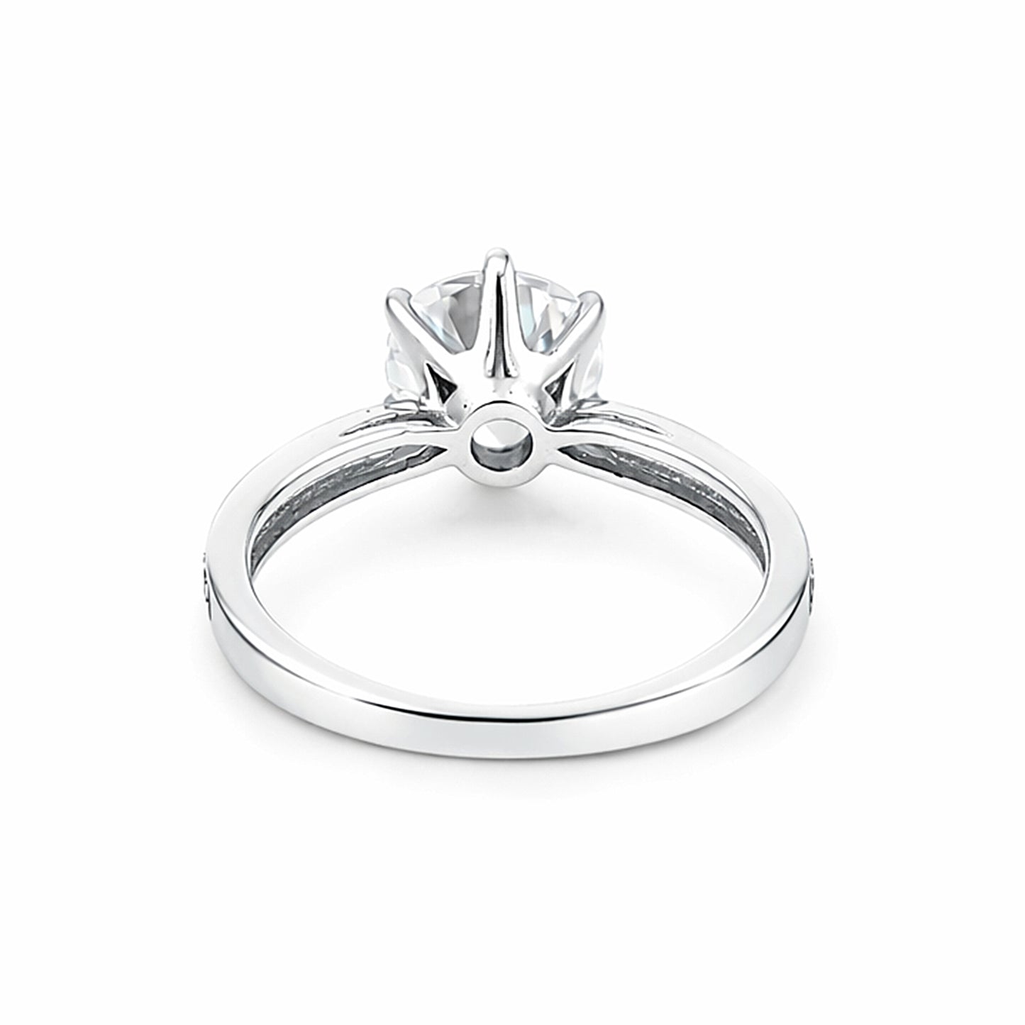 3.20 ct DEW Certified Round Cut White Moissanite Solitaire Ring 18K Gold Plated