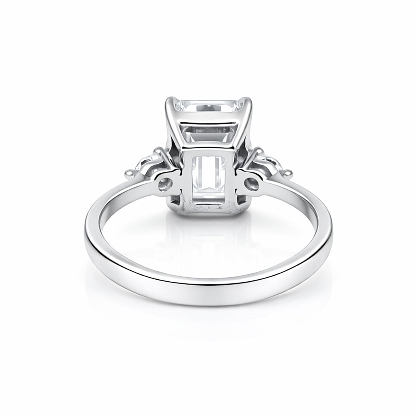 RARE 4.50 Ct Radiant Cut Off White Moissanite Ring in Certified 18K Gold Plated Ver 18K Gold Plated