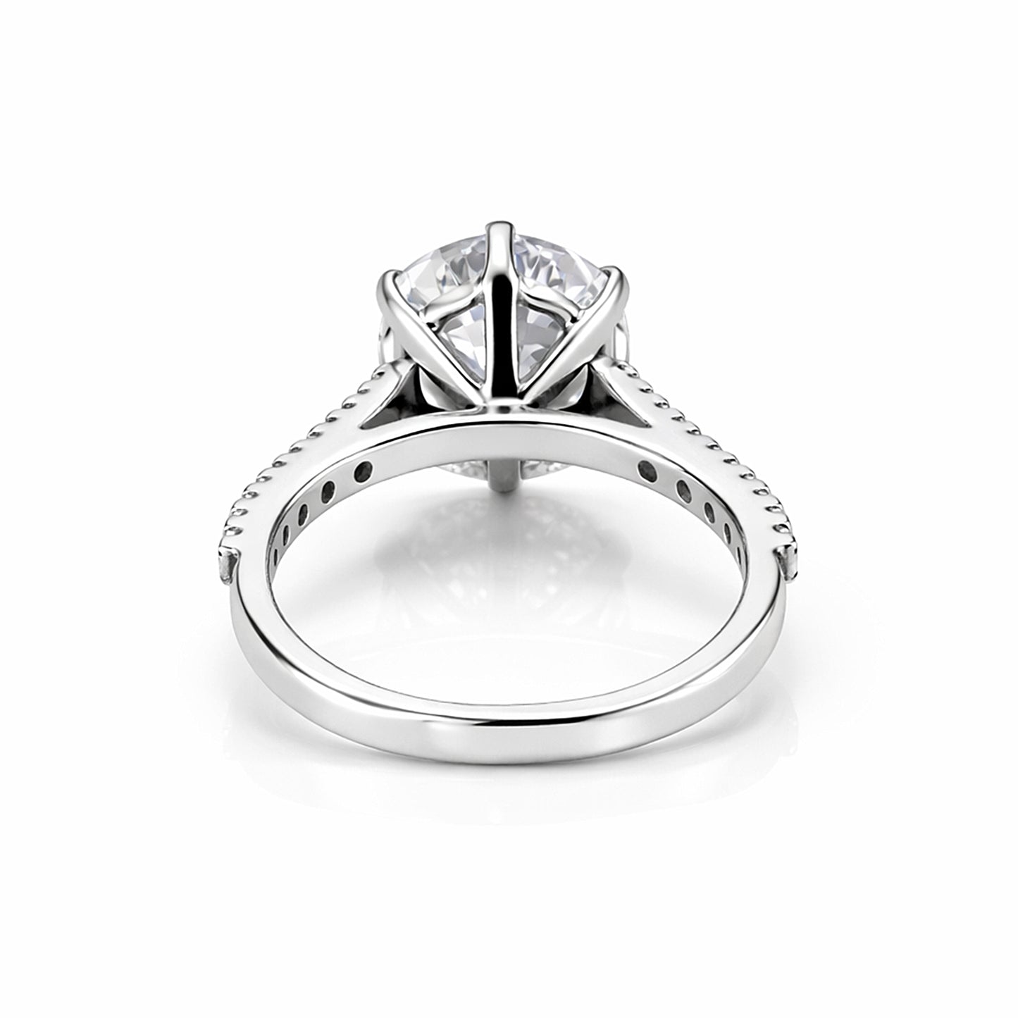 6.00 ct DEW White Moissanite Ring – Thoughtful Labor Day Gift for Her 18K Gold Plated V 18K Gold Plated
