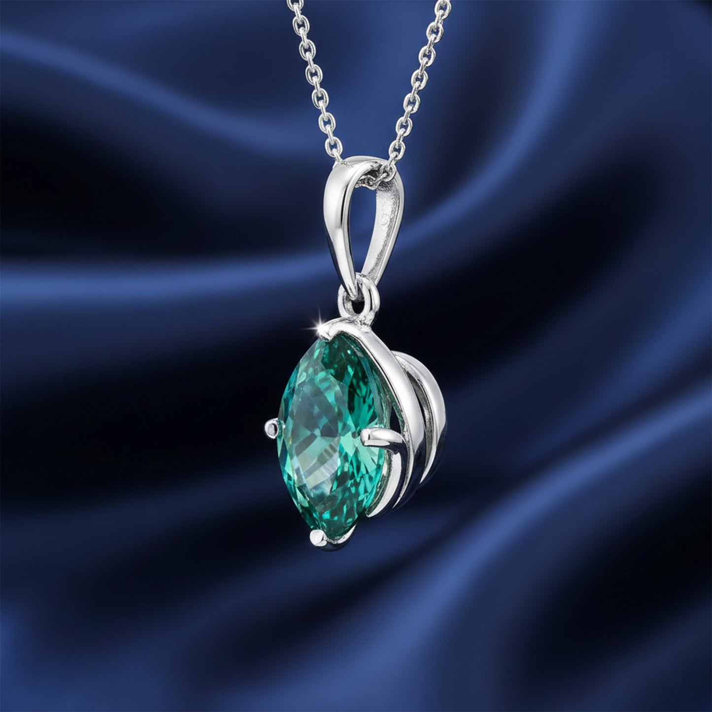 10.30 Carat Blue Moissanite Pendant in Gold Vermeil Great Gift for Any Occasion