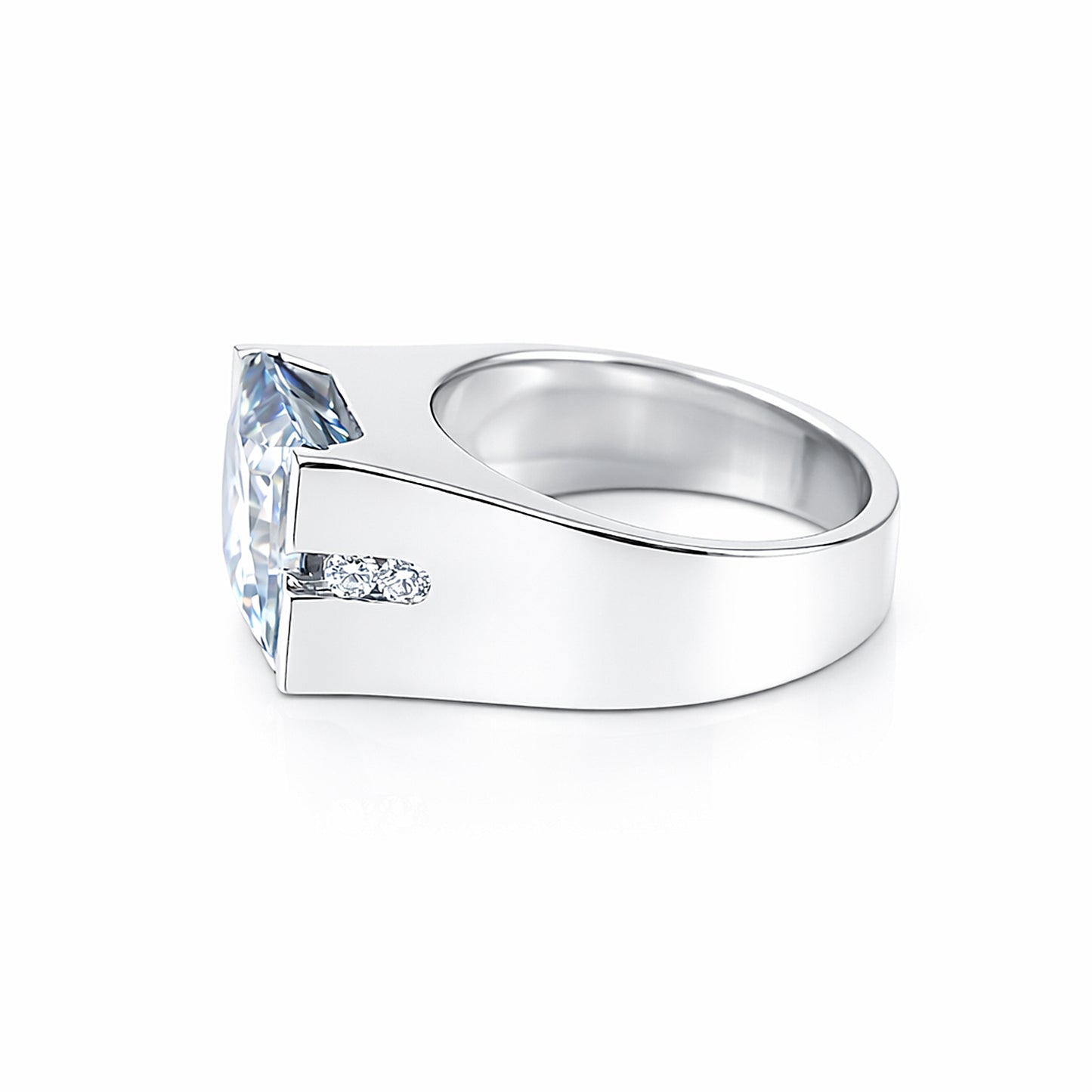 15.80 Ct Princess Cut Blue Moissanite Ring for Men in – Statement 18K Gold Plated V 18K Gold Plated