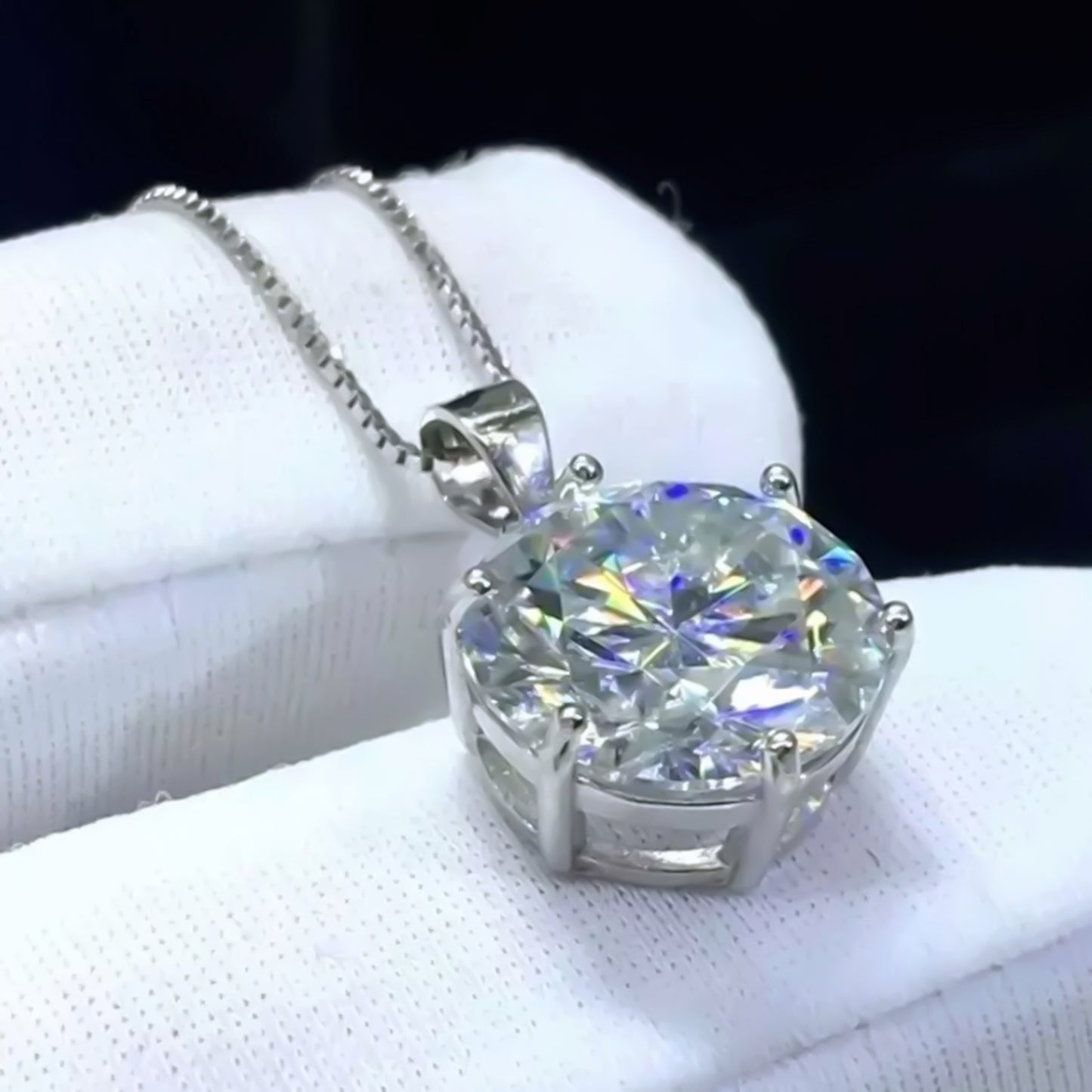 18.50 Ct F VS1 Moissanite Pendant in Gold Vermeil Premium Gift for Her Birthday