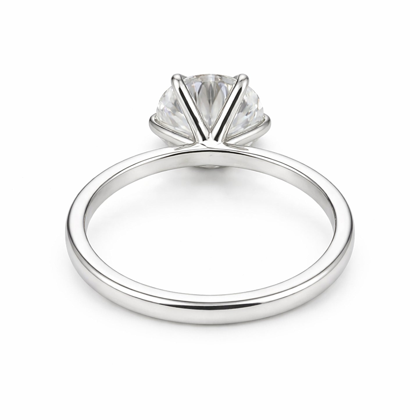 8.3ct DEW White Moissanite Round Solitaire Ring