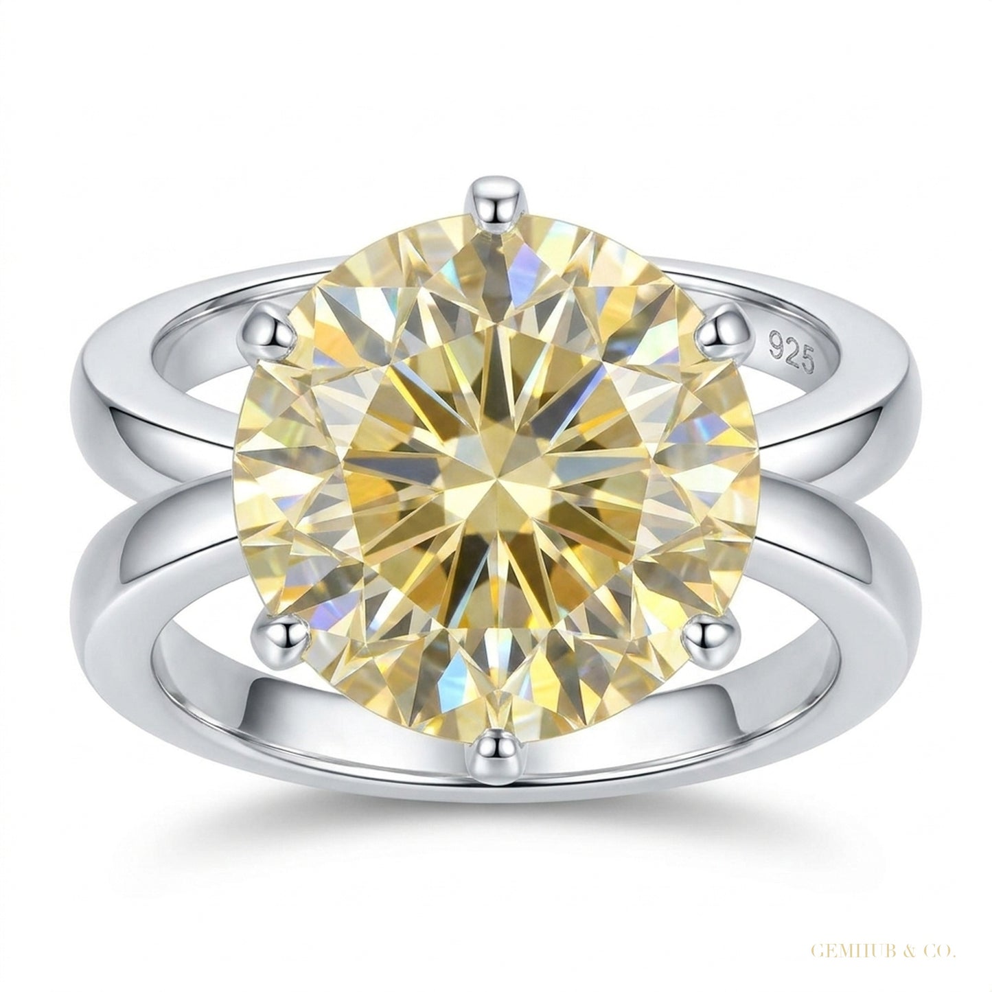 4.55 ct DEW Certified White Moissanite Ring – Birthday Gift for Women in 18K Gold Plate 18K Gold Plated – white background main image