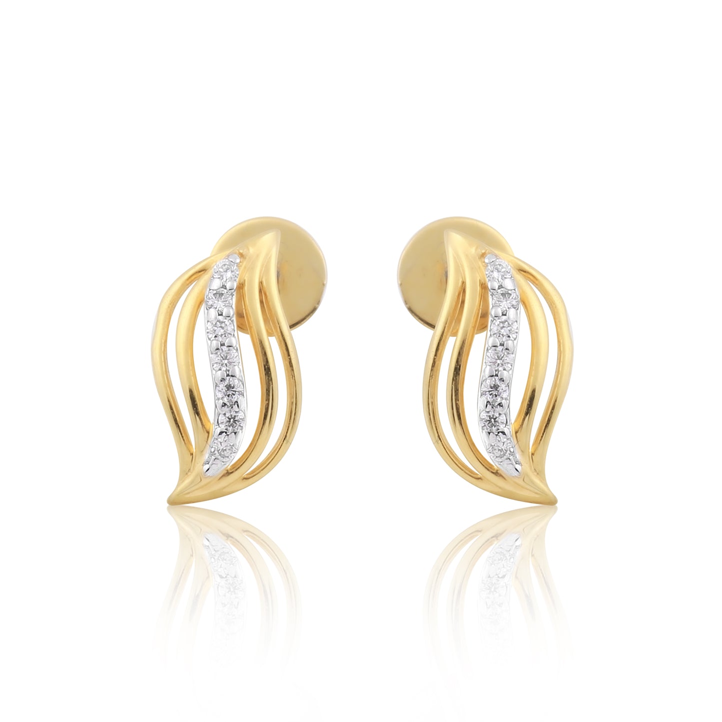 0.13 Ct. Natural Diamond IGI Certified Pendant And Earrings in 18KT Yellow Gold