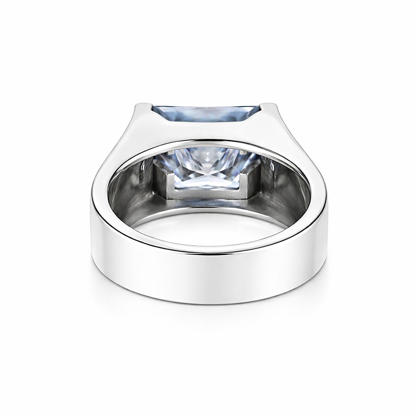 15.80 Ct Princess Cut Blue Moissanite Ring for Men in – Statement 18K Gold Plated V 18K Gold Plated