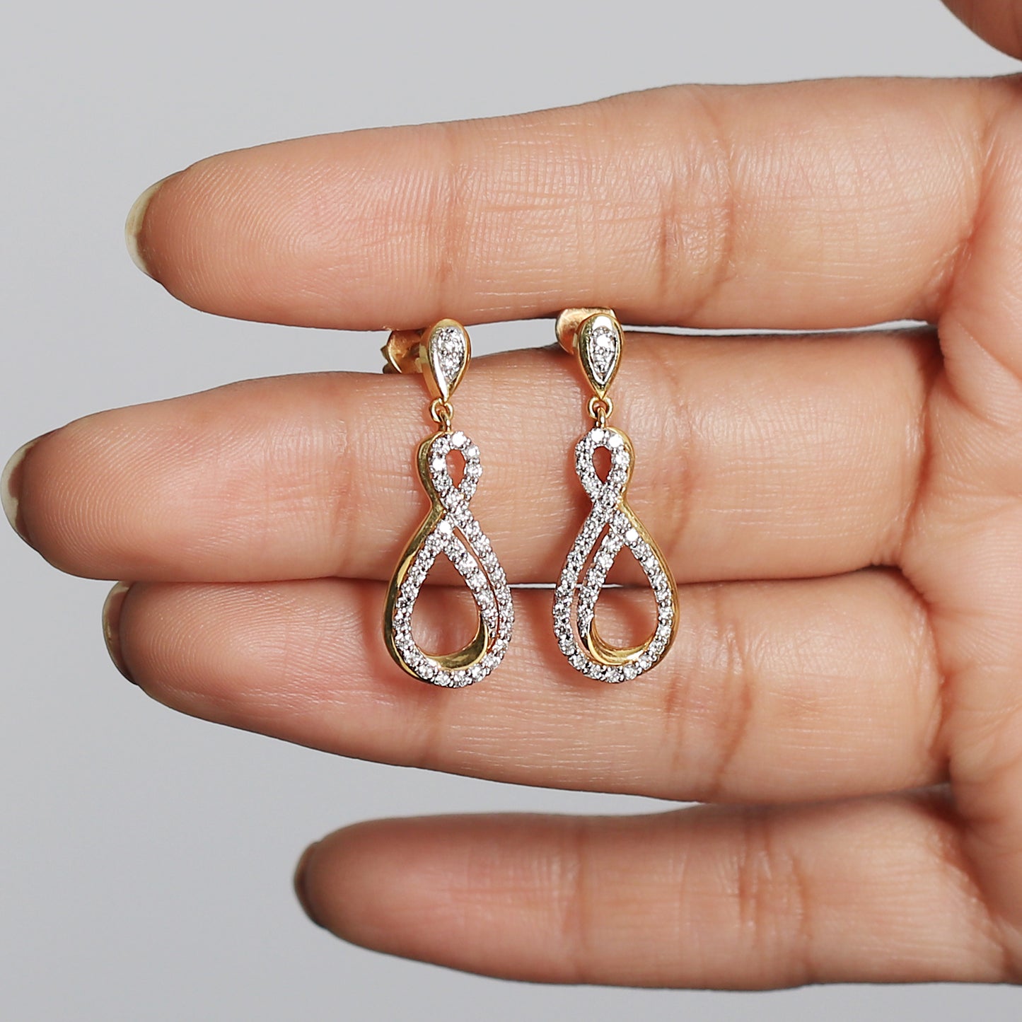 0.70 Ct. IGI Certified 18K Solid Gold Natural Diamond Earrings for Women
