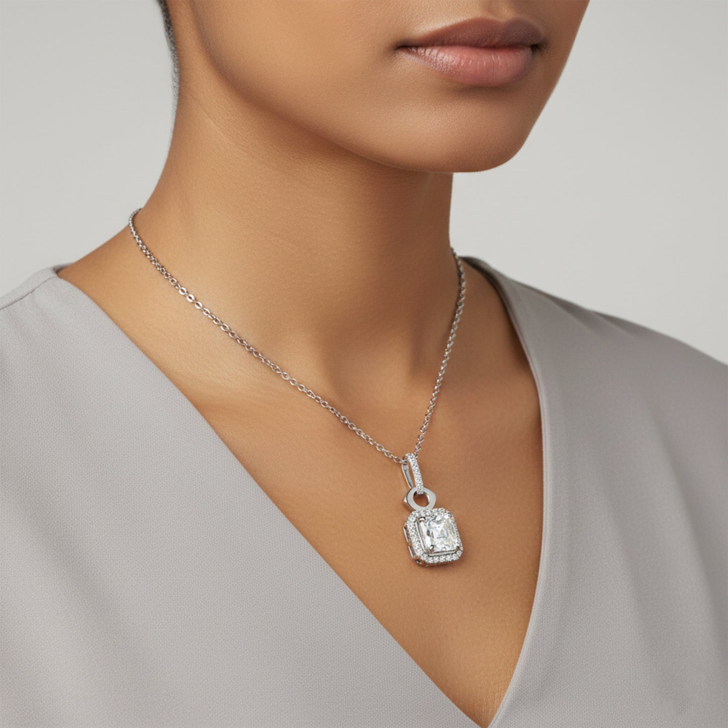Moissanite 5.40 Ct Certified Moisanite Pendant Accents Back to School Jewelry Gold Vermeil