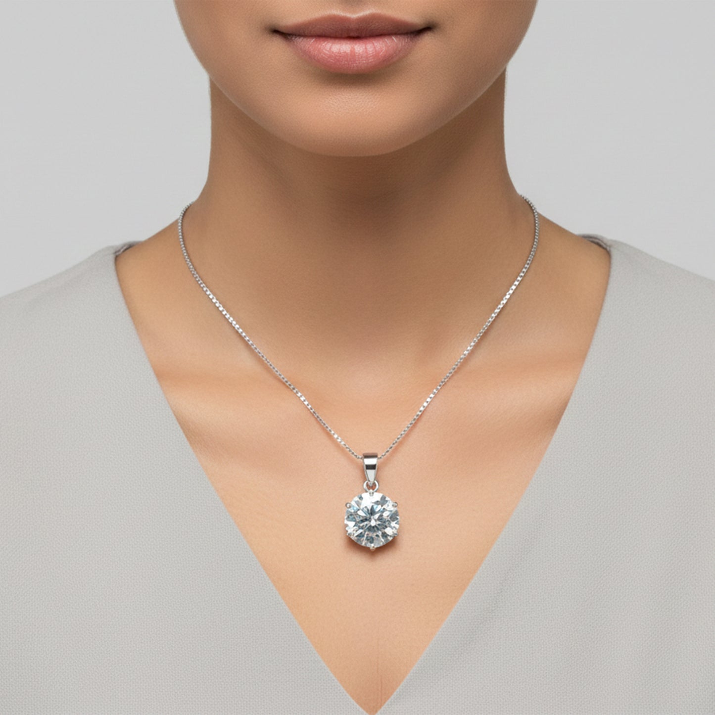 18.50 Ct F VS1 Moissanite Pendant in Gold Vermeil Premium Gift for Her Birthday