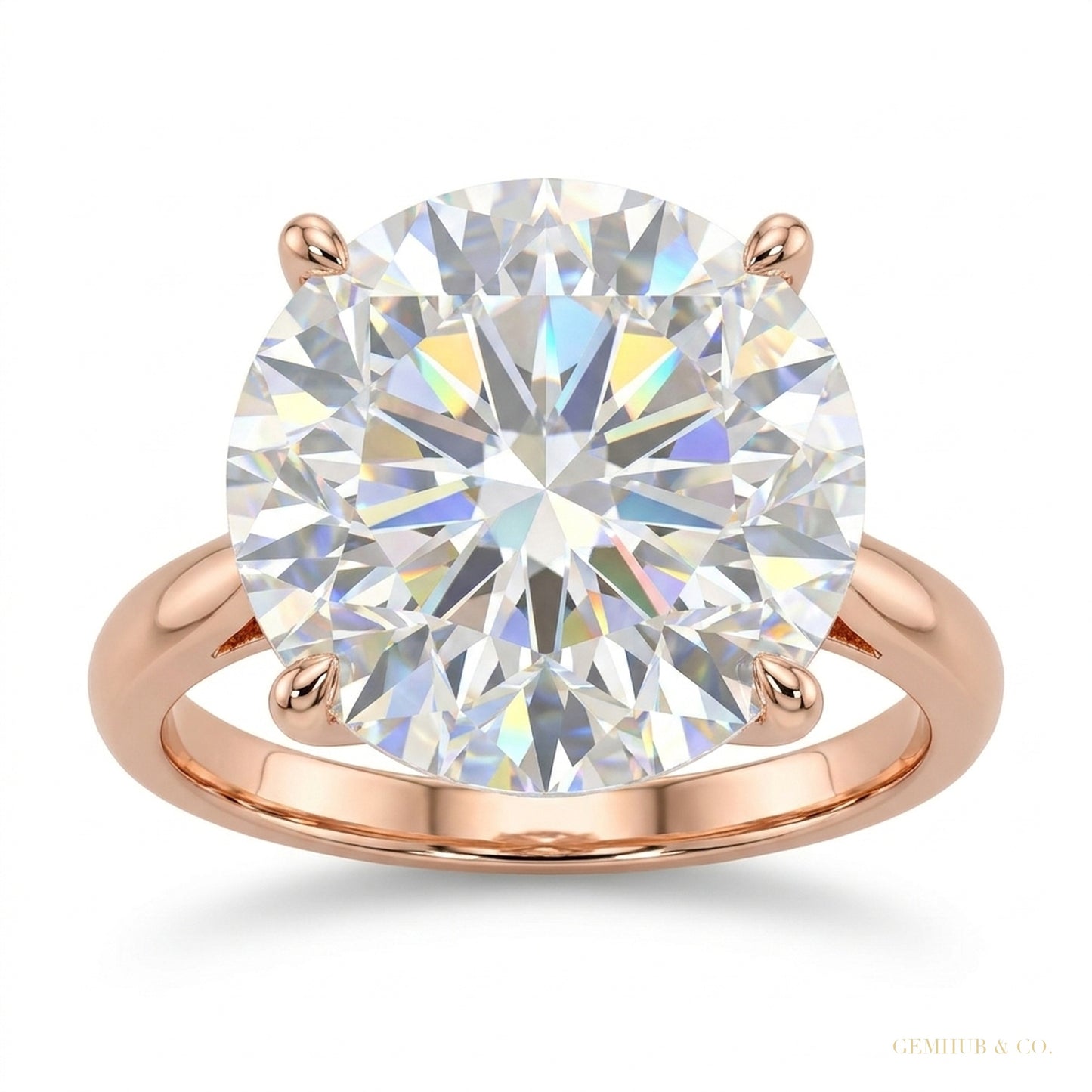 6.00 ct DEW Certified White Moissanite Ring in – Labor Day Jewelry Gift 18K Gold Plated – white background main image