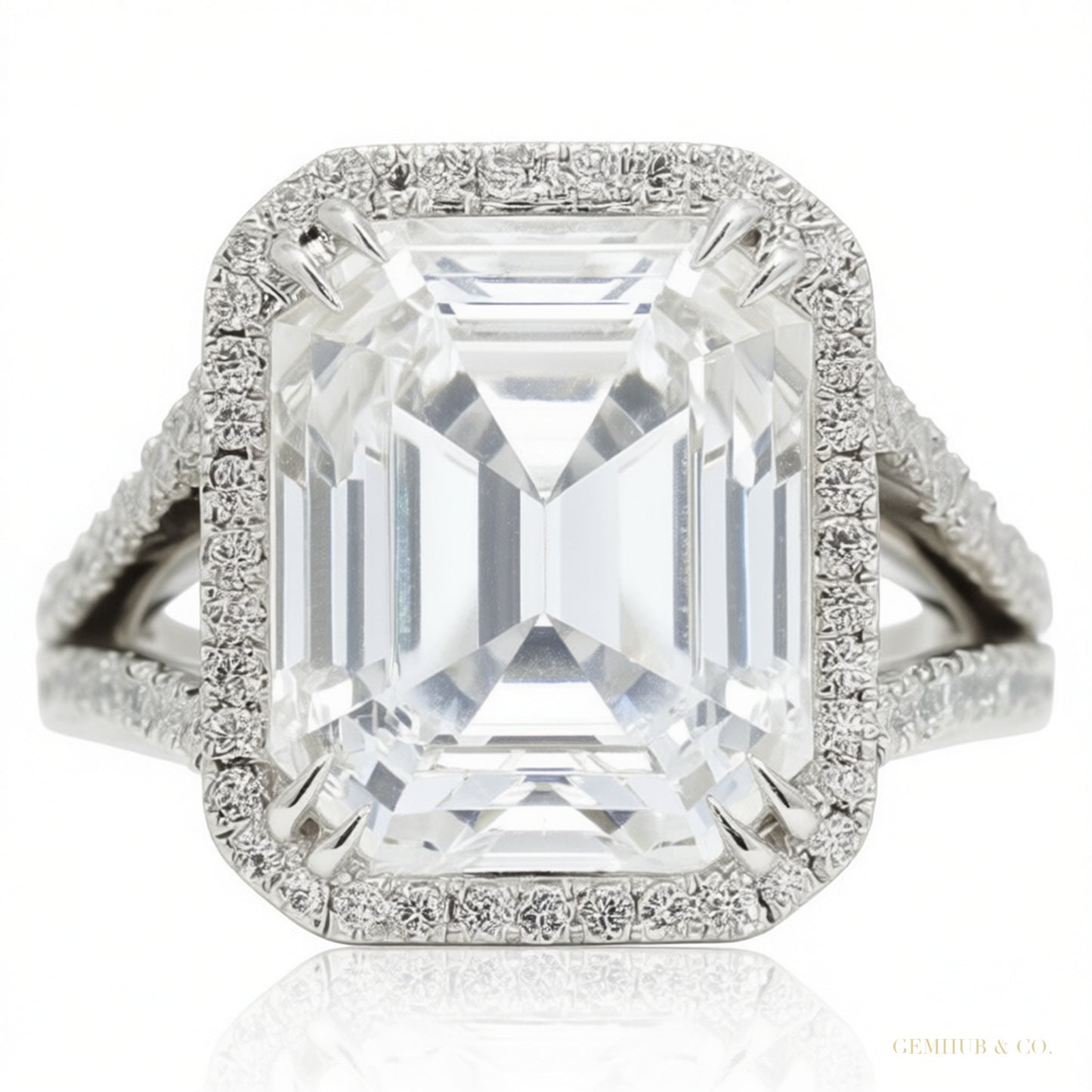 7.50 ct DEW Off White Treated Moissanite Ring Wedding Gift for Women 18K Gold Plated Ve 18K Gold Plated – white background main image