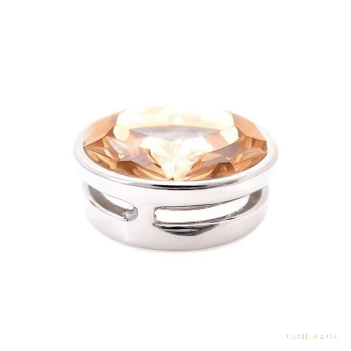 7.10 ct DEW Champagne Moissanite Pendant Gold Vermeil Certified Christmas Jewelry ā white background main image
