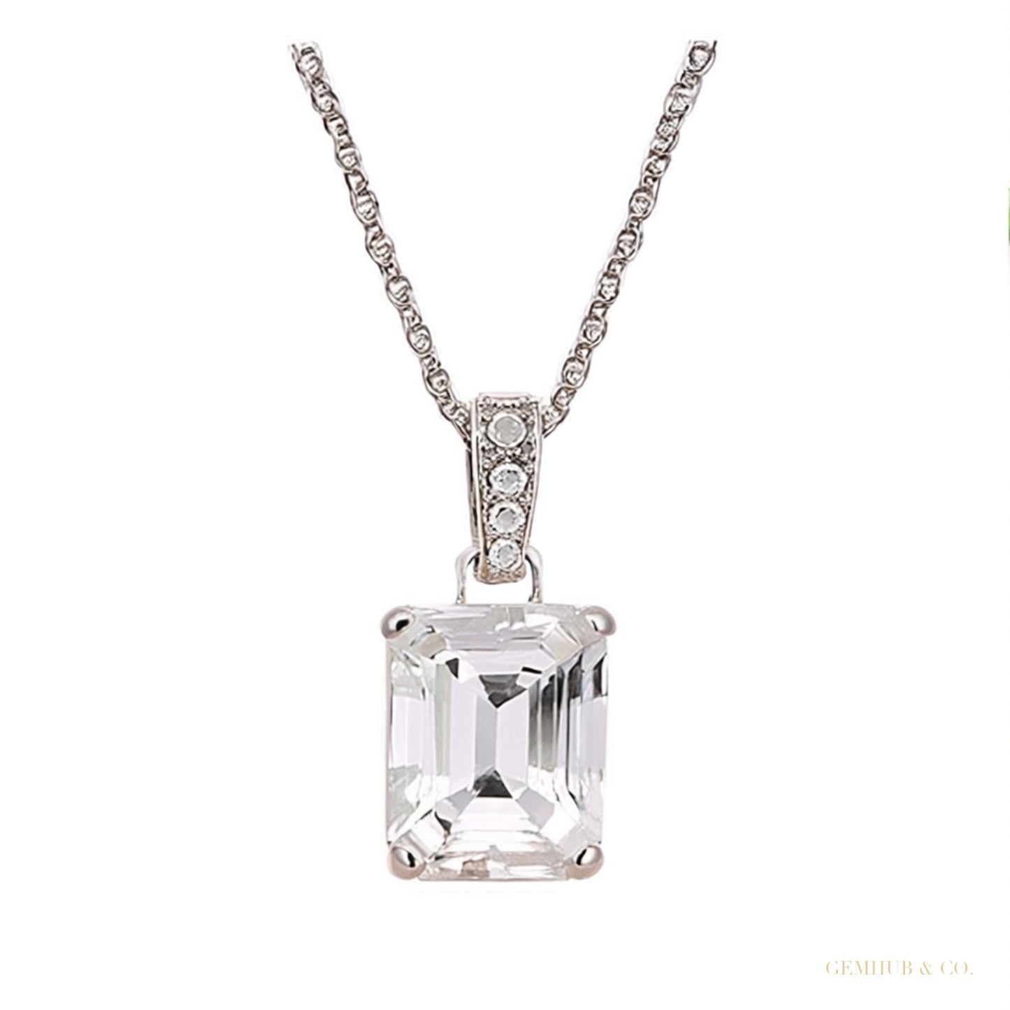 7.30 ct DEW Certified Moissanite Pendant in Gold Vermeil for Thanksgiving Gift – white background main image