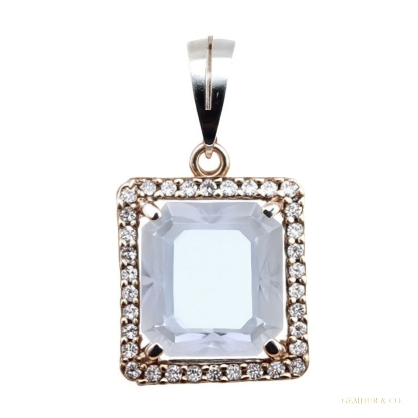 7.30 ct DEW White Moissanite Solitaire Pendant Vermeil Black Friday Jewelry Sale – white background main image