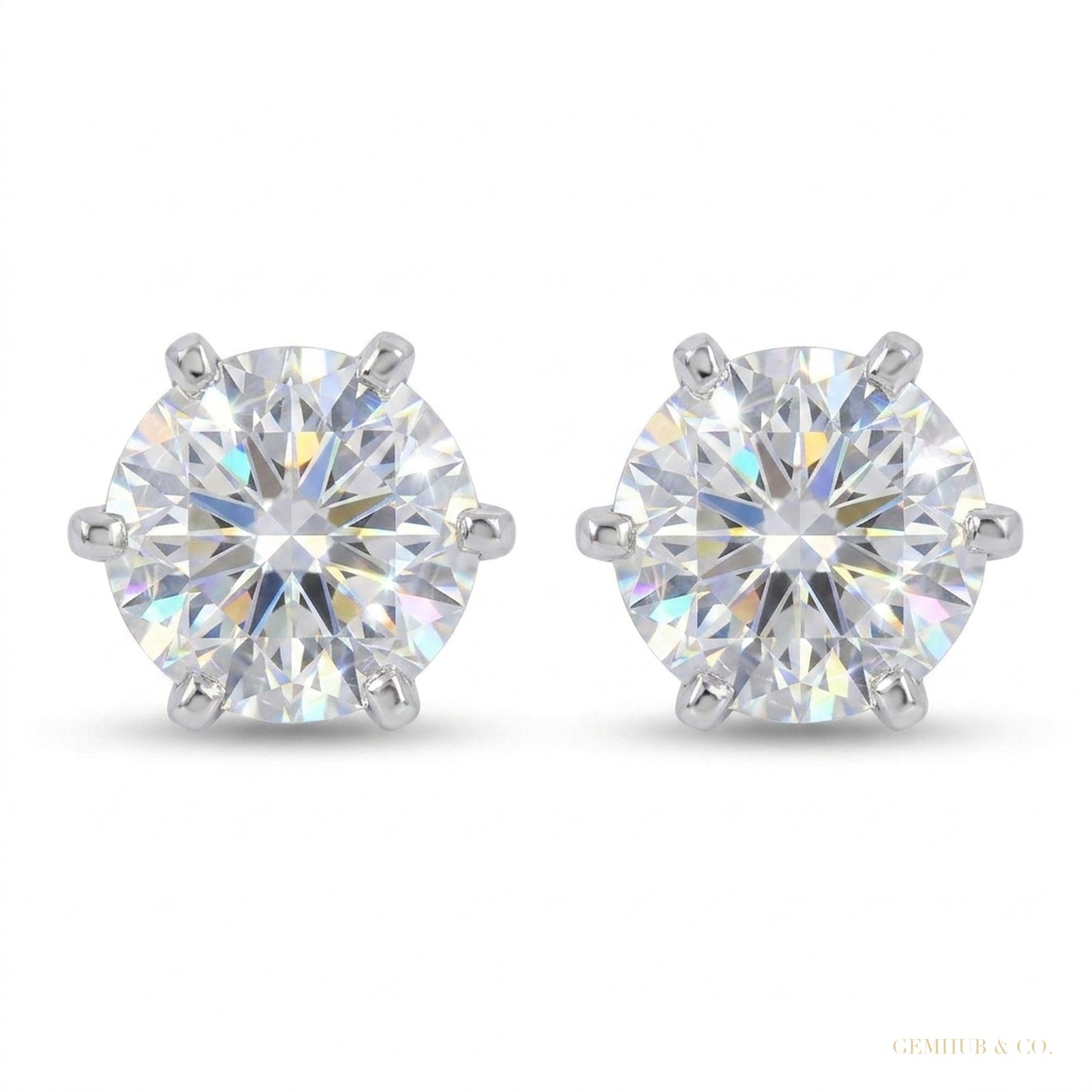 7.30 ct DEW Certified White Moissanite Gold Vermeil Dangler Earrings For Women Gift ā white background main image