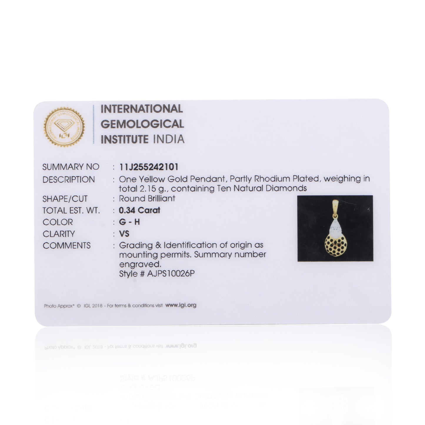 Luxury 18K Gold Diamond Pendant Set 0.66 Ct G-H VS – Elegant Jewelry Gift