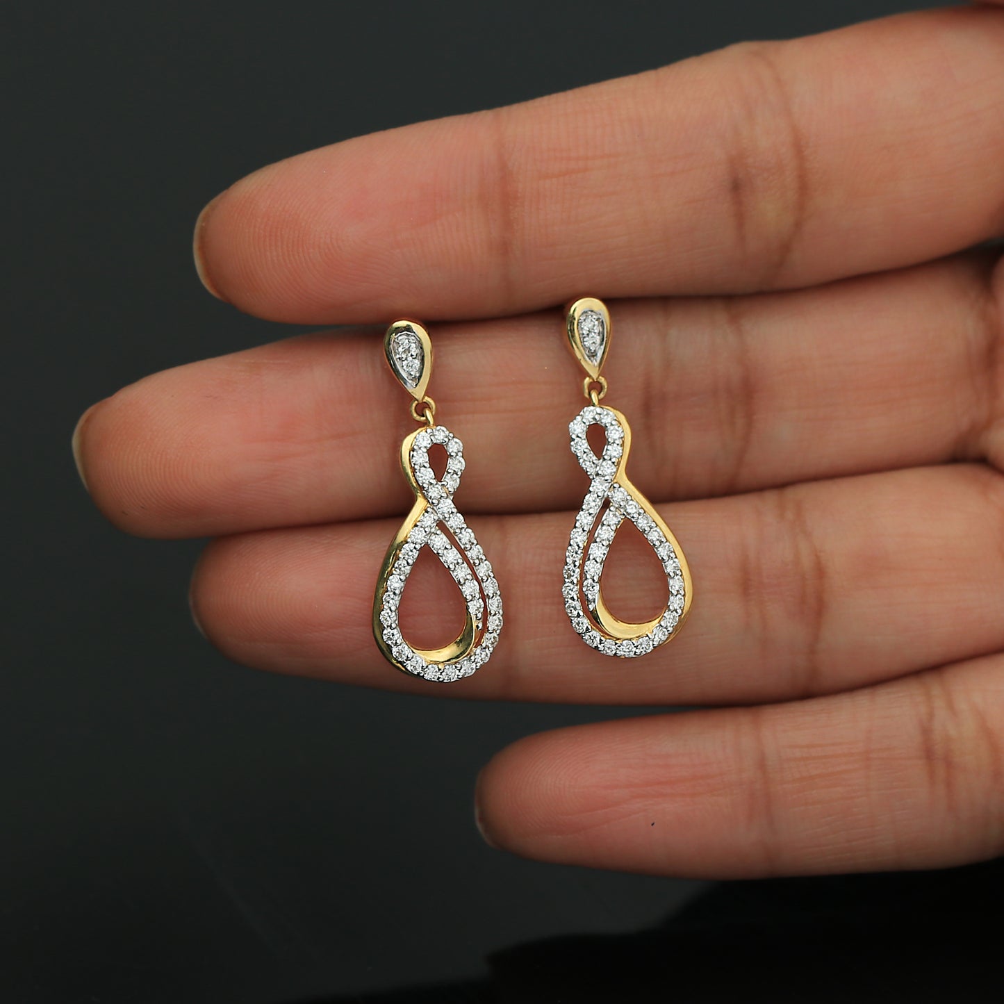 0.70 Ct. IGI Certified 18K Solid Gold Natural Diamond Earrings for Women