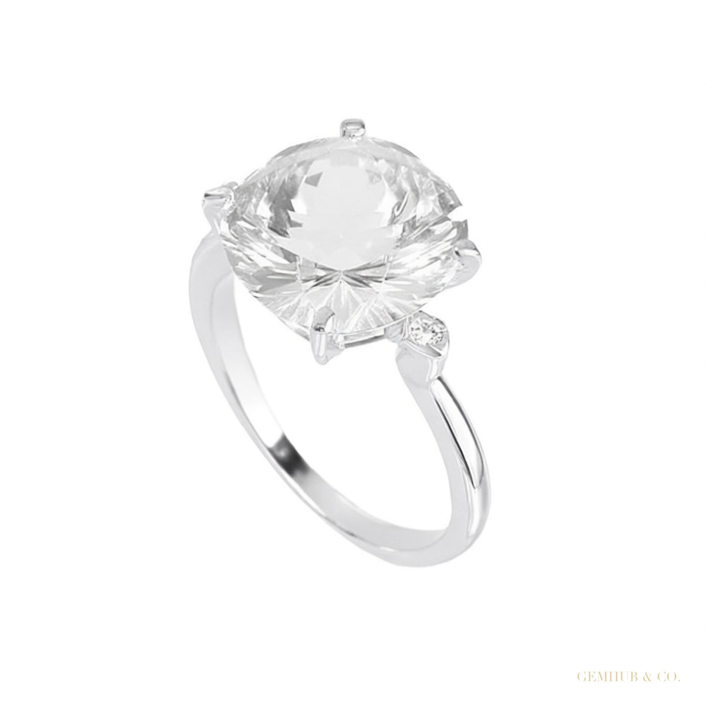 9.00 ct DEW Certified White Moissanite Solitaire Ring – Anniversary Gift for Wife 18K G 18K Gold Plated – white background main image