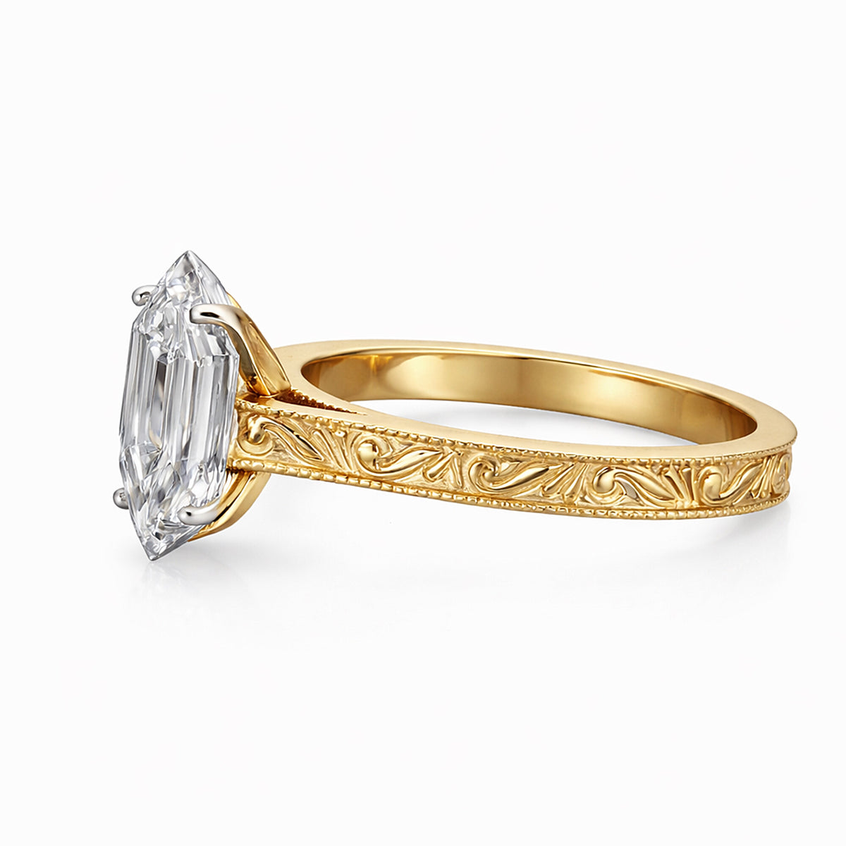 IGI Certified Lab Grown Diamond Fancy-Cut Ring — Solid 14K and 18K Gold