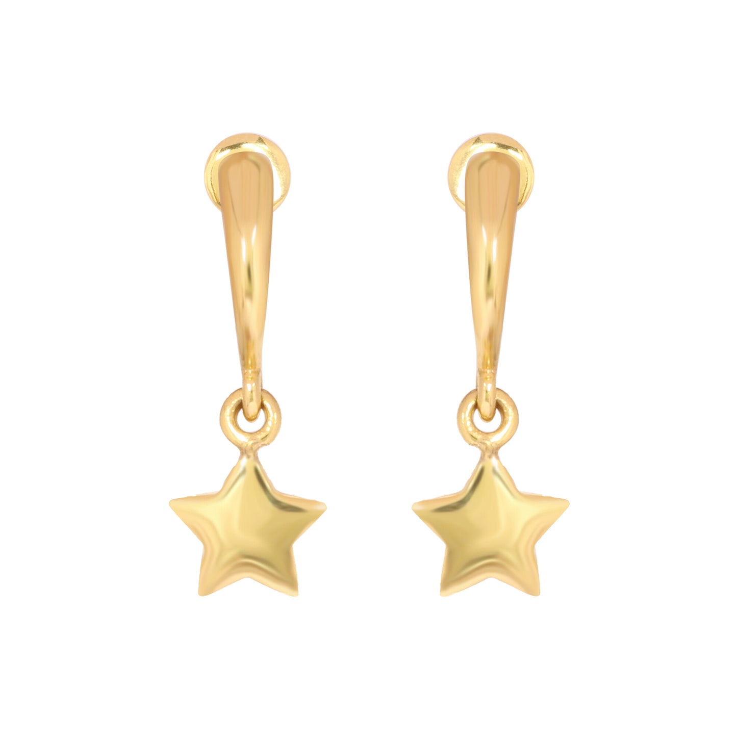 Solid 18K Gold Star Earrings — Minimalist Stud