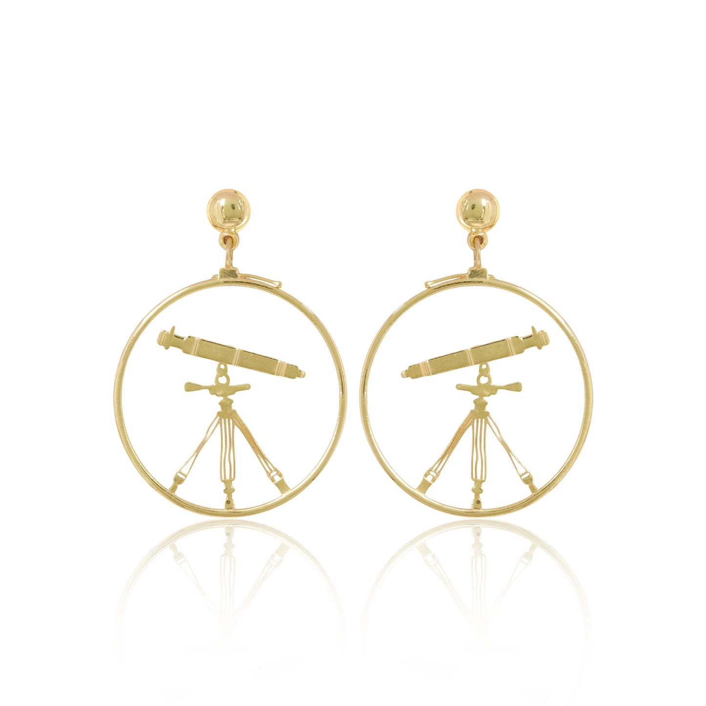 Solid 18K Gold Fancy Earrings — Minimalist Stud