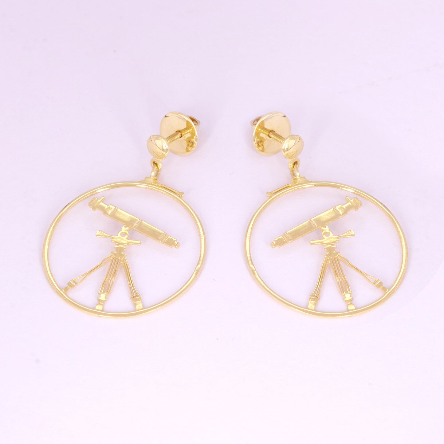 Solid 18K Gold Fancy Earrings — Minimalist Stud