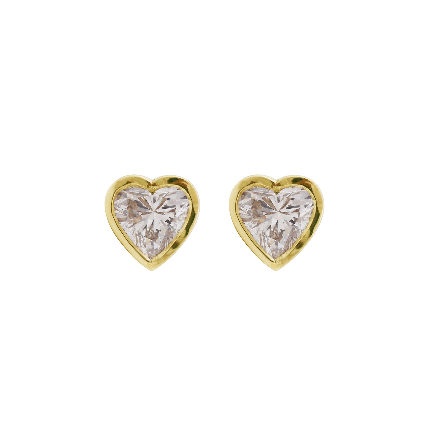 Lab Grown Diamond Heart Stud Earrings — Solid 18K Gold, IGI Certified