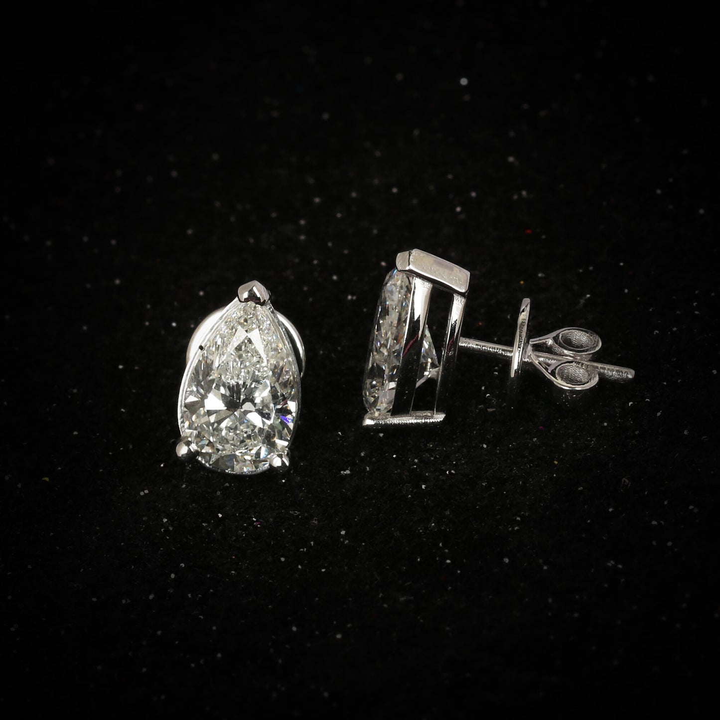 IGI Certified Lab Grown Diamond Round Stud Earrings — 5 Carat, 18K Solid Gold