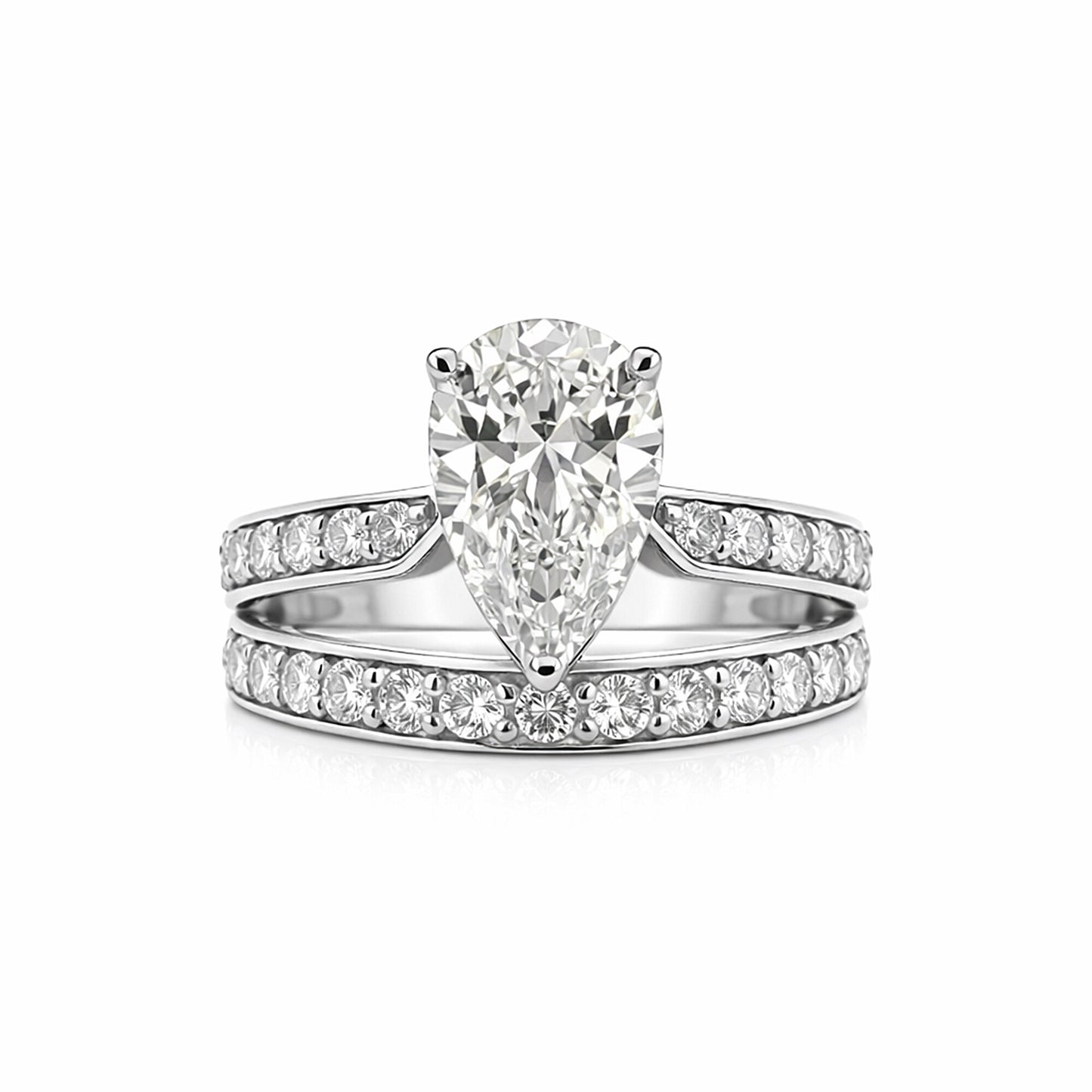 IGI Certified Lab Grown Diamond Pear Halo Ring, 0.60ct tw — 14K/18K Solid Gold