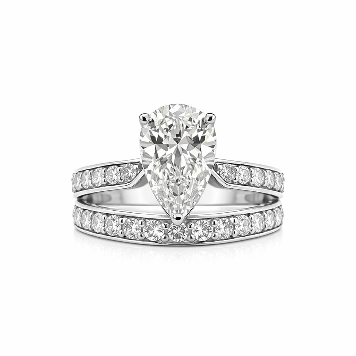 IGI Certified Lab Grown Diamond Pear Halo Ring, 0.60ct tw — 14K/18K Solid Gold