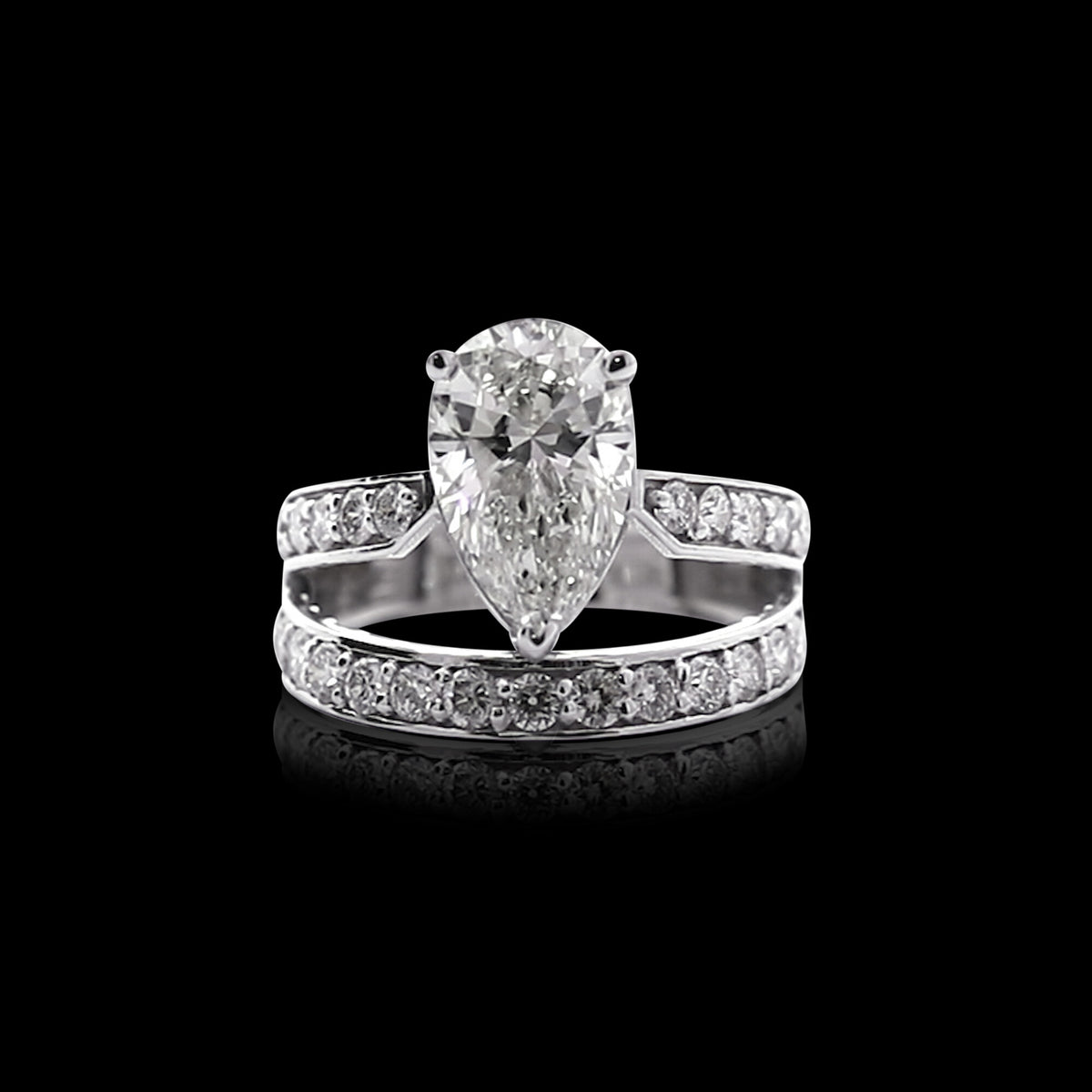 IGI Certified Lab Grown Diamond Pear Halo Ring, 0.60ct tw — 14K/18K Solid Gold