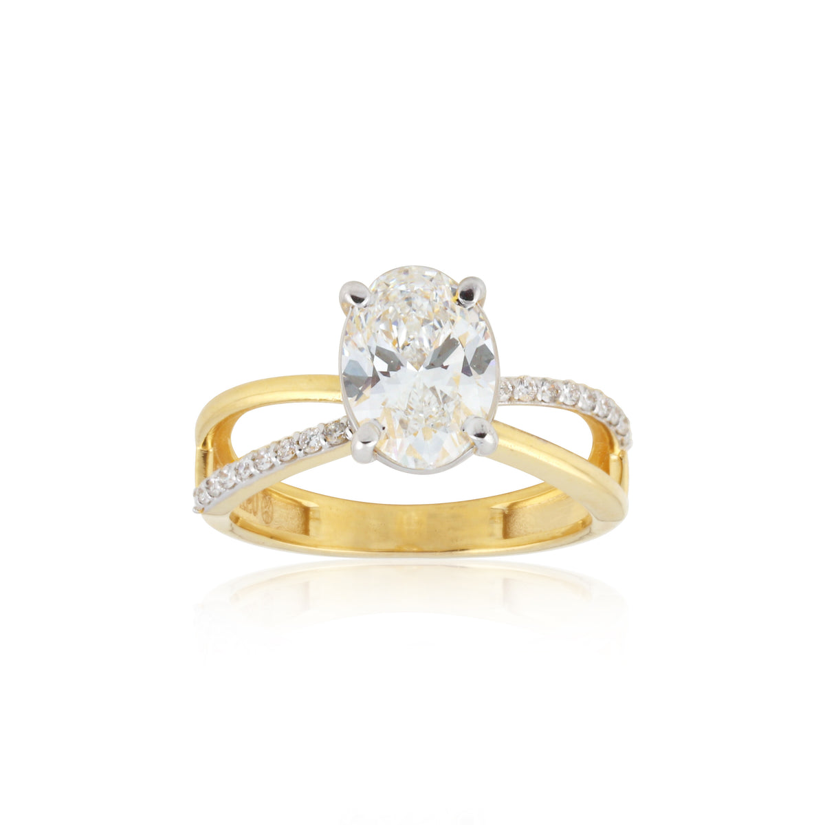 IGI Certified Lab Grown Diamond Oval Halo Ring, 0.24ct tw — 14K/18K Solid Gold