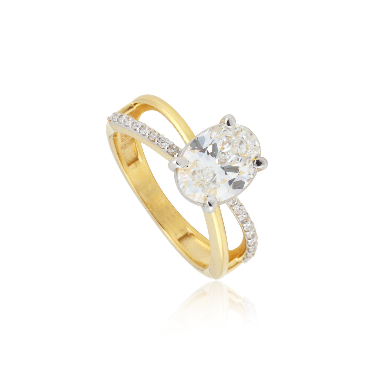 IGI Certified Lab Grown Diamond Oval Halo Ring, 0.24ct tw — 14K/18K Solid Gold