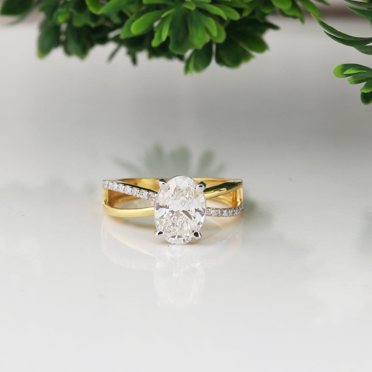 IGI Certified Lab Grown Diamond Oval Halo Ring, 0.24ct tw — 14K/18K Solid Gold