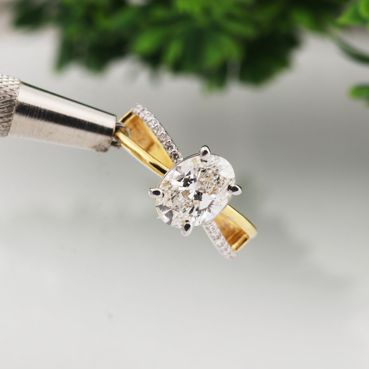 IGI Certified Lab Grown Diamond Oval Halo Ring, 0.24ct tw — 14K/18K Solid Gold