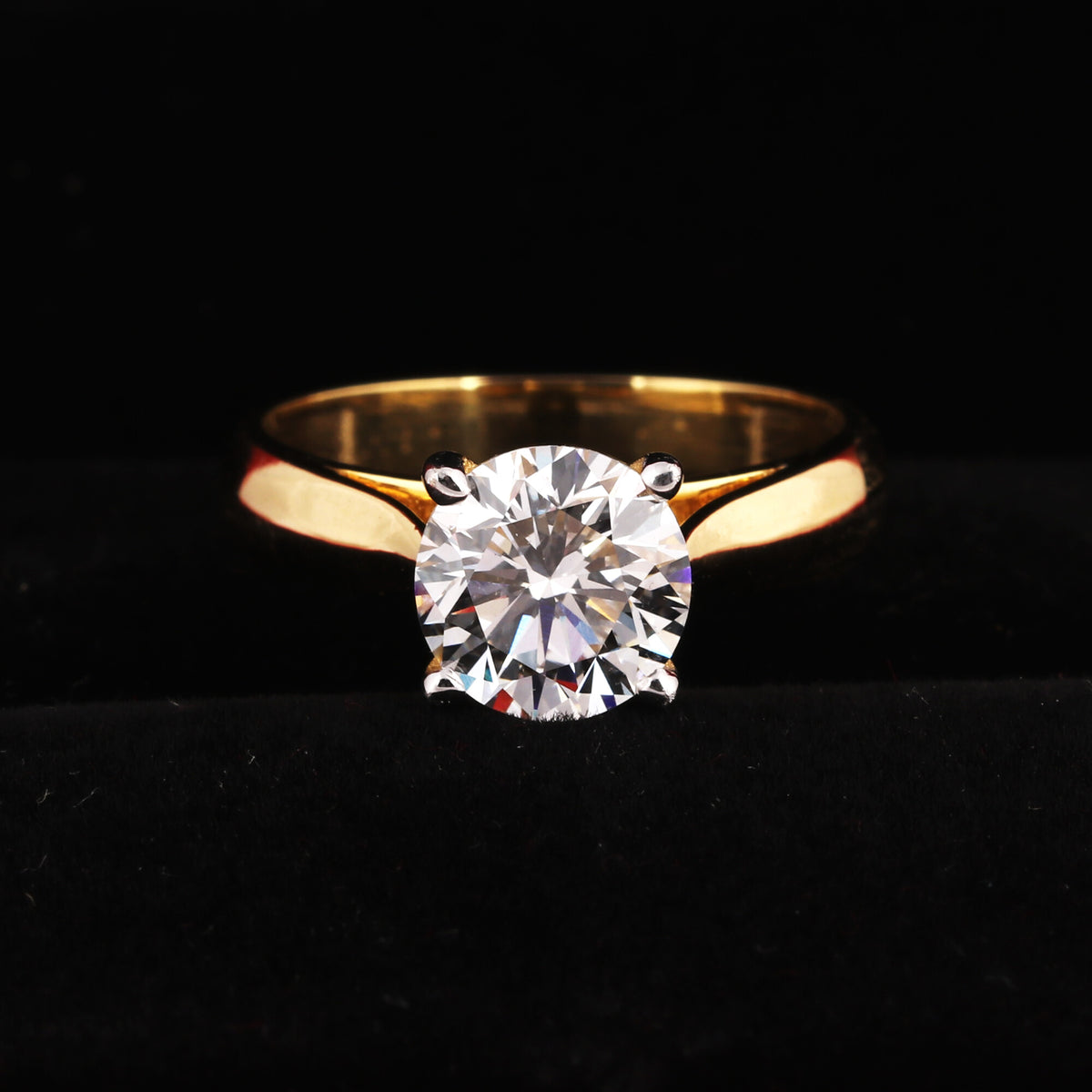 IGI Certified Lab Grown Diamond Round-Cut Solitaire Ring — 18K Solid Gold