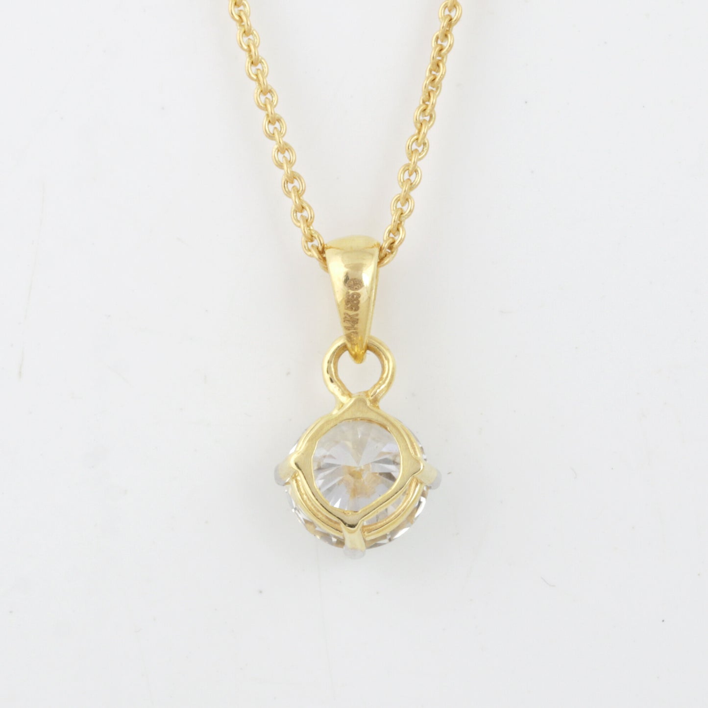 IGI Certified Lab Grown Diamond Round-Cut Solitaire Pendant Necklace — 14K/18K Solid Gold, Adjustable Chain