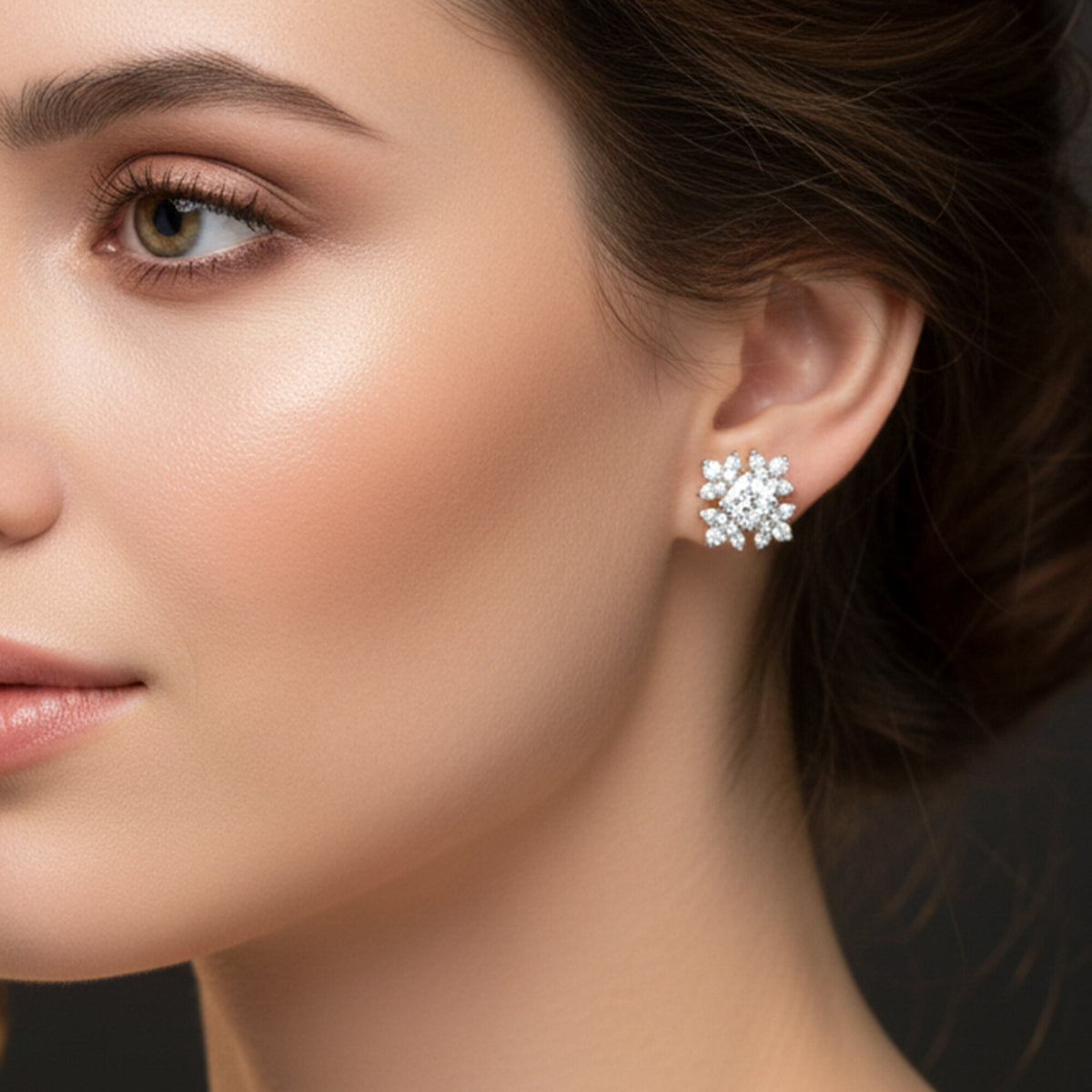 IGI Lab Grown Diamond Round Cluster Stud Earrings — Solid Gold, 0.44ct T.W.