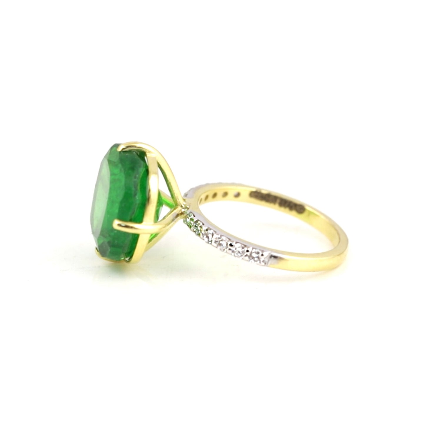 IGI Certified Lab Grown Emerald Cushion-Cut Diamond Halo Ring — 9K/14K Solid Gold