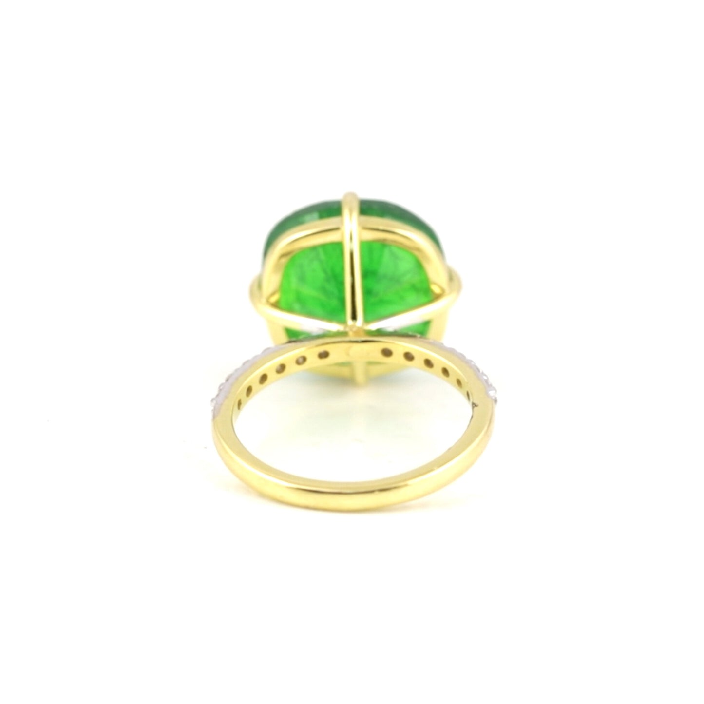 IGI Certified Lab Grown Emerald Cushion-Cut Diamond Halo Ring — 9K/14K Solid Gold