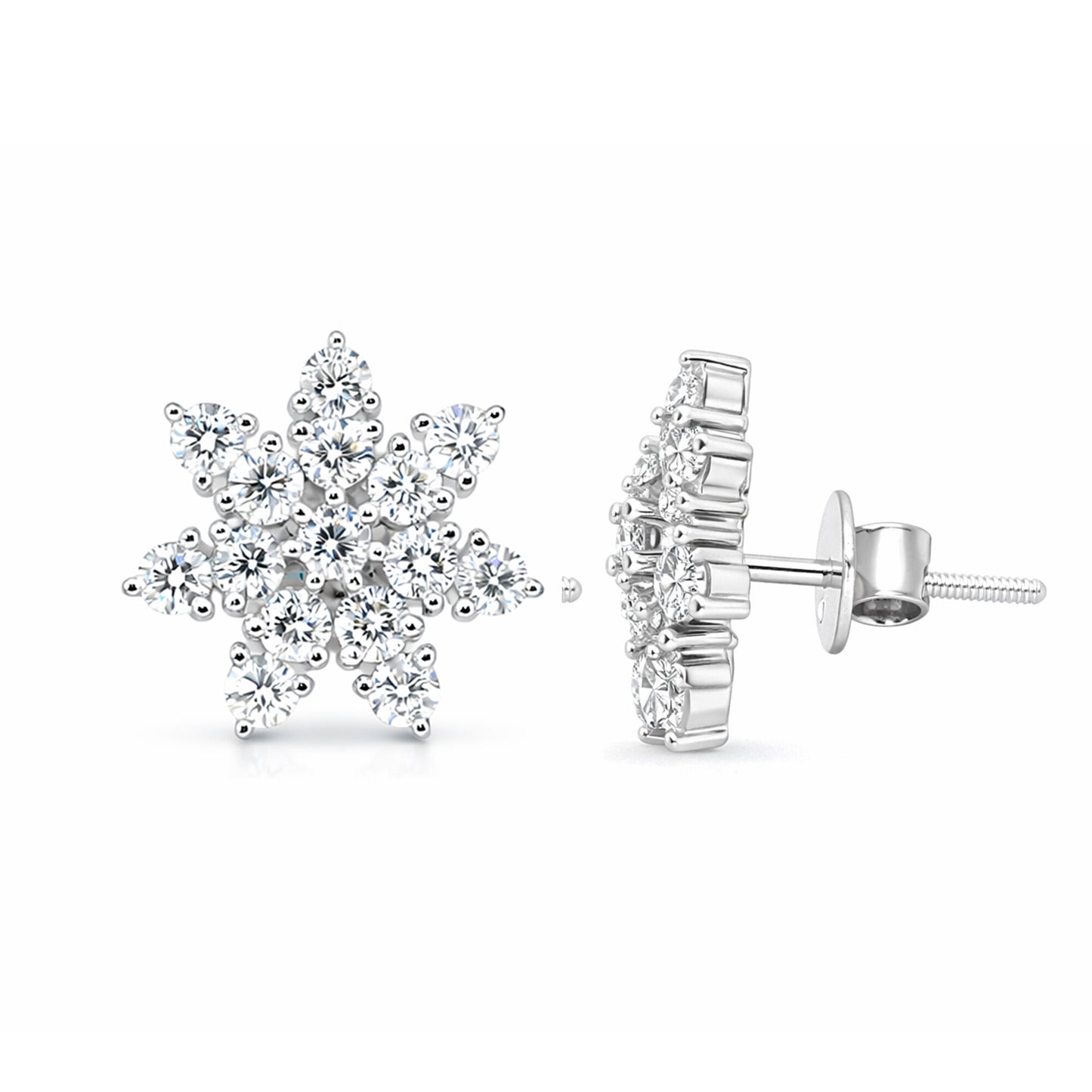 IGI Certified Lab Grown Diamond Round-Cut Pave Cluster Ring — 14K/18K Solid Gold